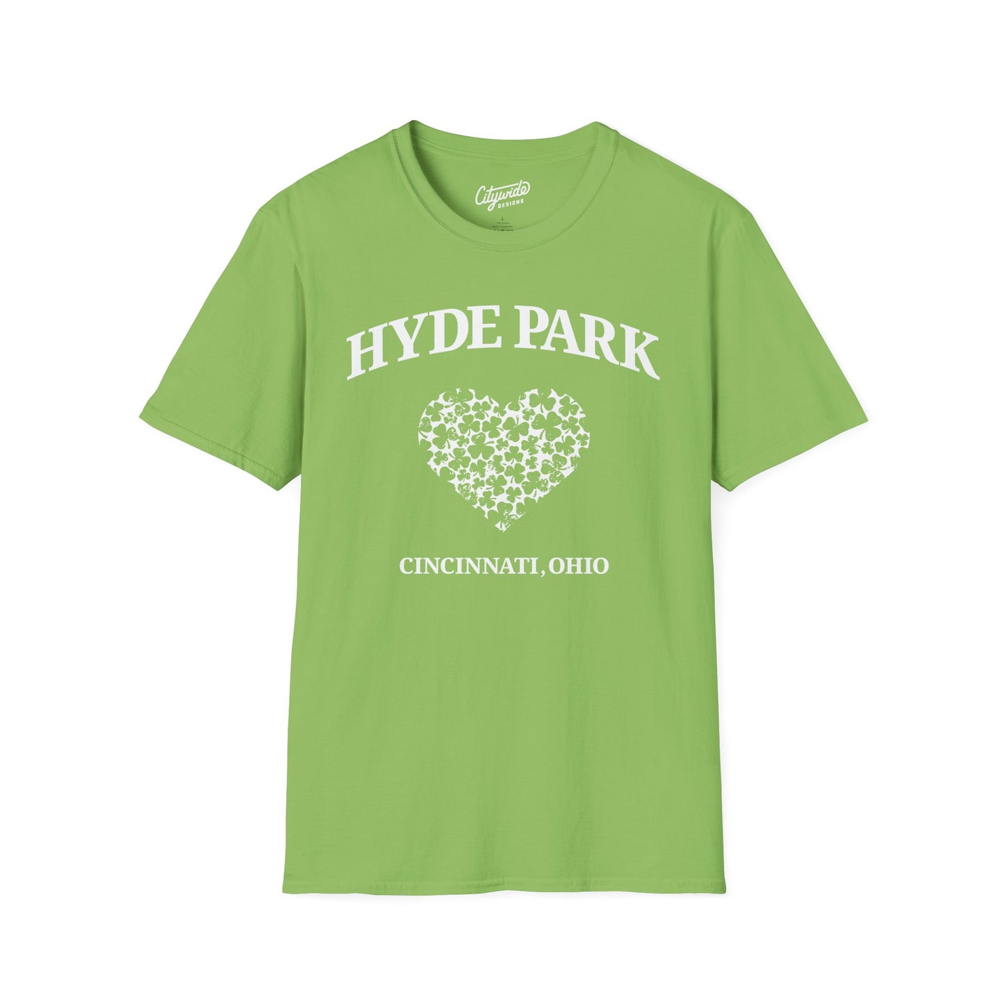Hyde Park Cincinnati Heart of Shamrocks T-Shirt for St. Patricks Day