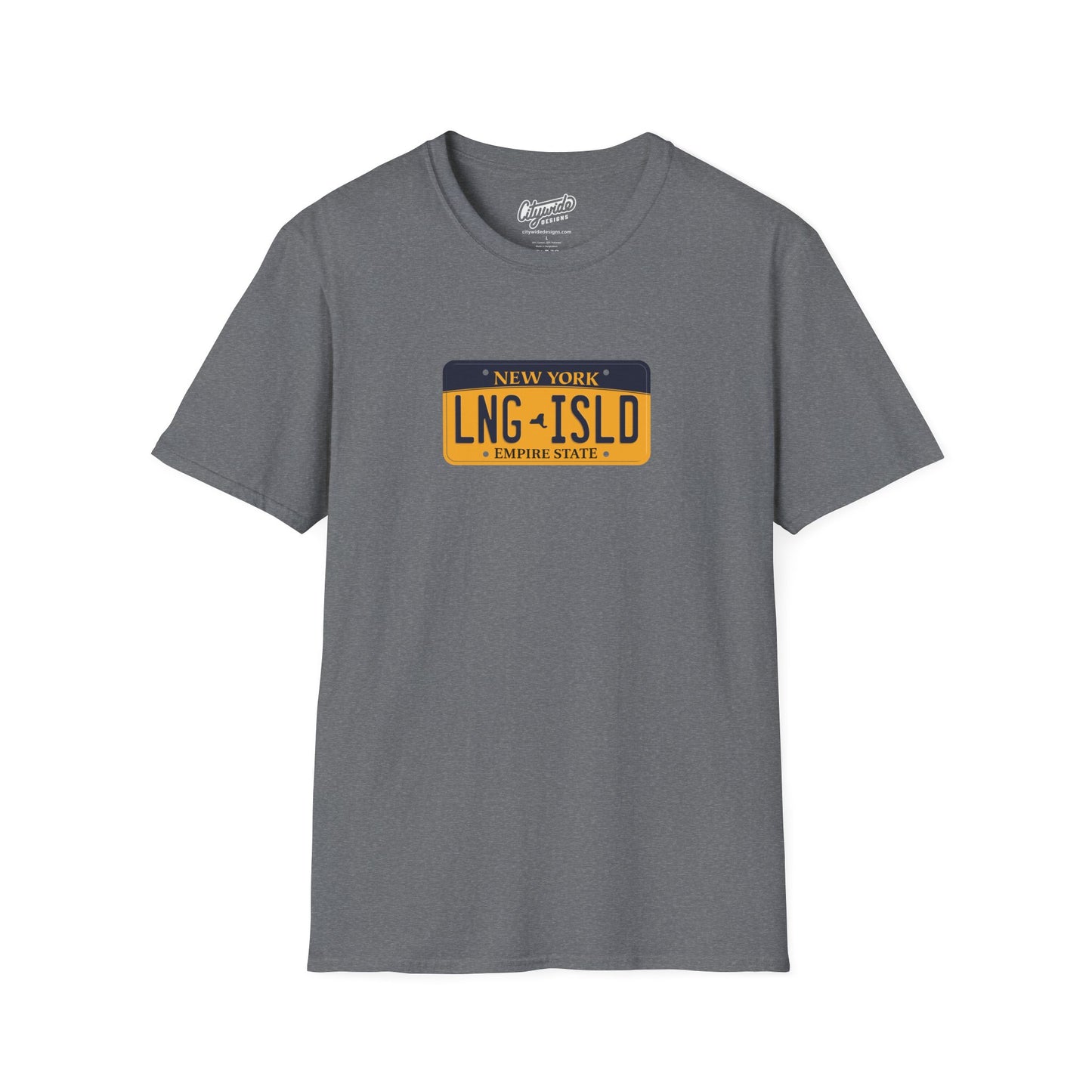 New York License Plate Graphic Tee with Lng Isld Text T-Shirt