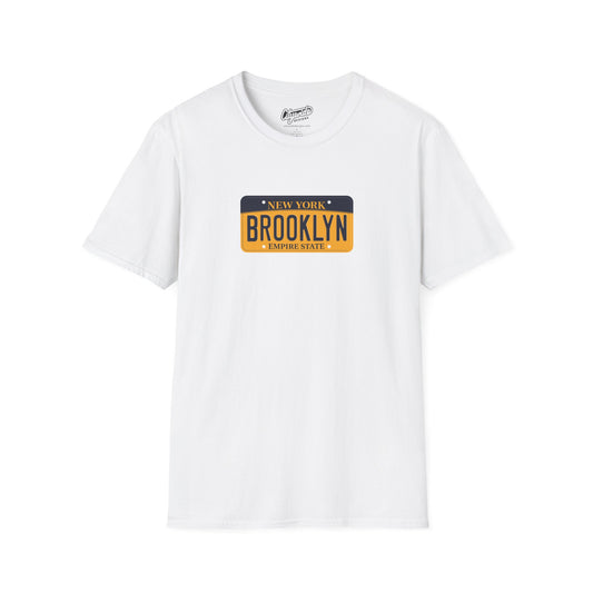 New York License Plate Graphic Tee with Brooklyn Text T-Shirt