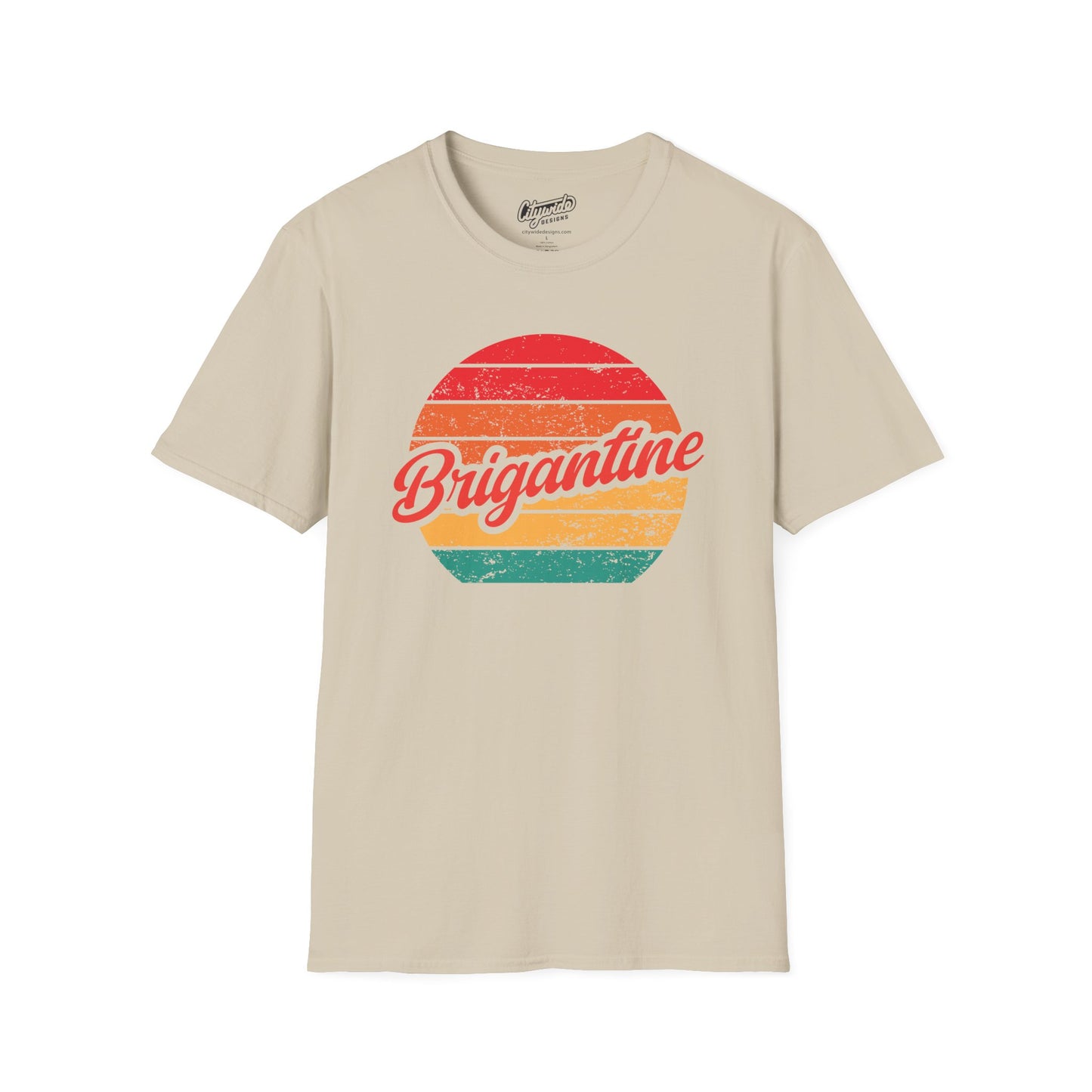 Brigantine, Colorful Retro Sunset Graphic T-Shirt