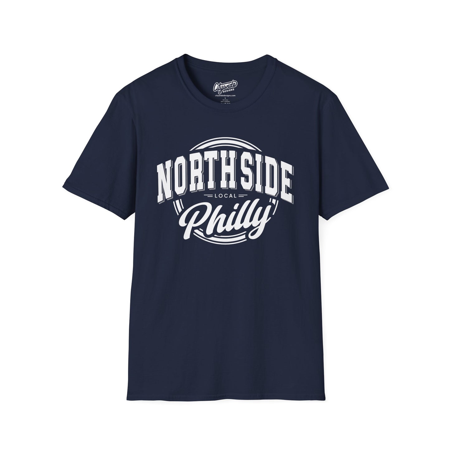 North Side Philly, Arched & Script Text, Philadelphia Graphic Tee