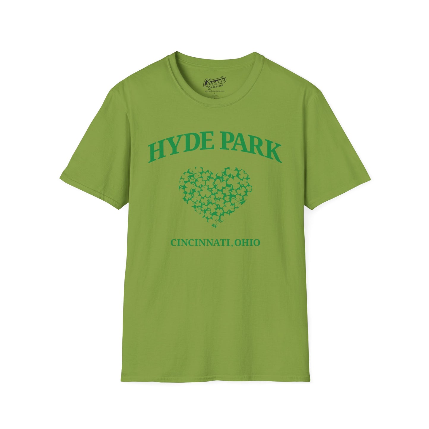 Hyde Park Neighborhood Pride Heart of Shamrocks T-Shirt