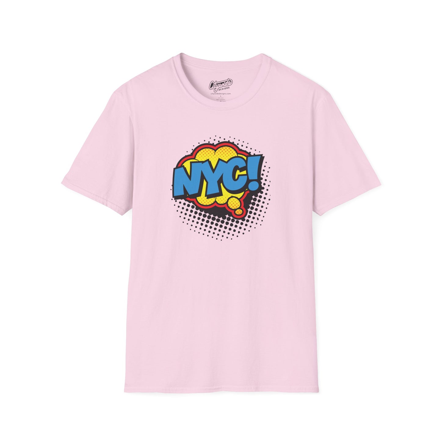 NYC in Pop Art Comic Word Bubble Graphic Tee with Halftone Dots