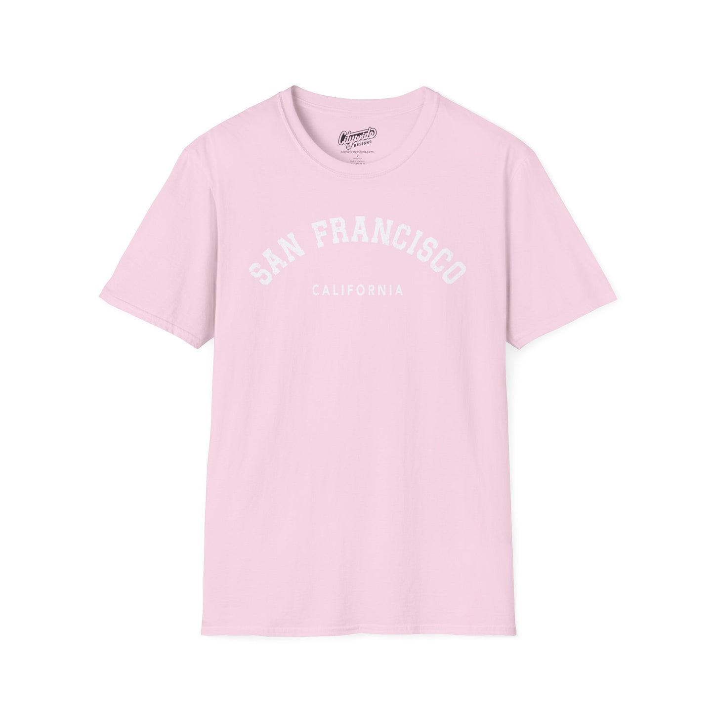 San Francisco, CA T-Shirt, Arched Varsity Text, Distressed Look