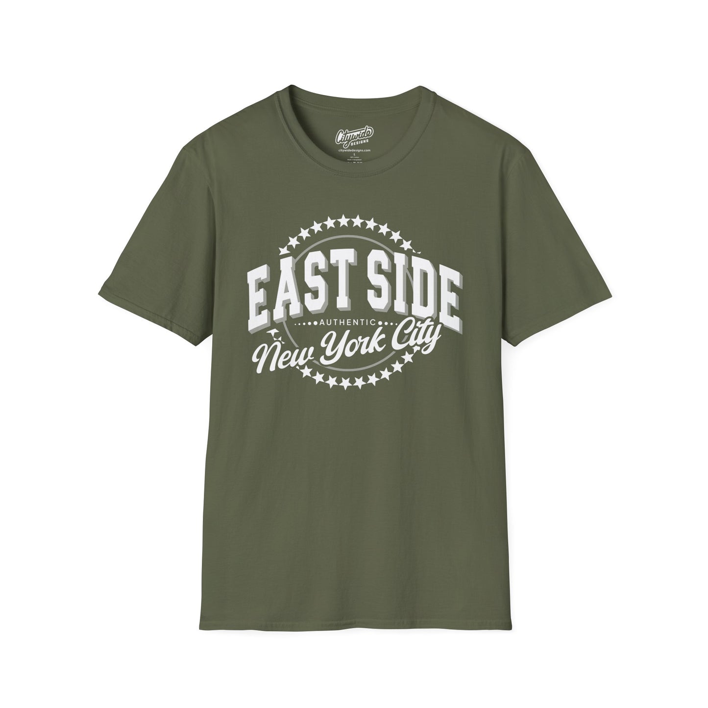 East Side, New York City Graphic Tee with Circle of Stars