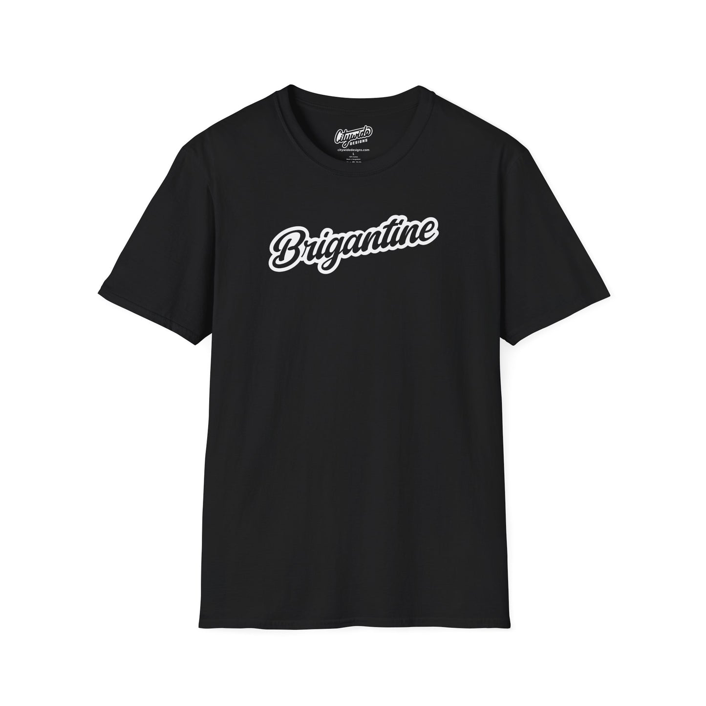 Brigantine NJ, Fancy Script Text Graphic T-Shirt