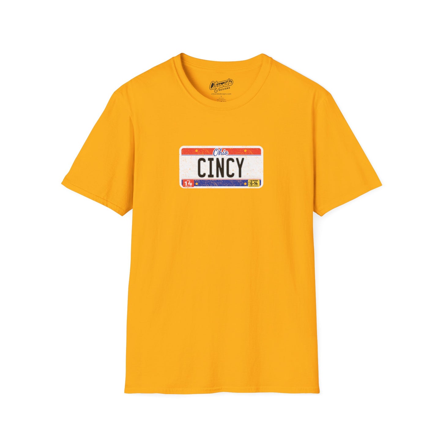 Ohio Personalized License Plate Graphic Tee with Cincy Text