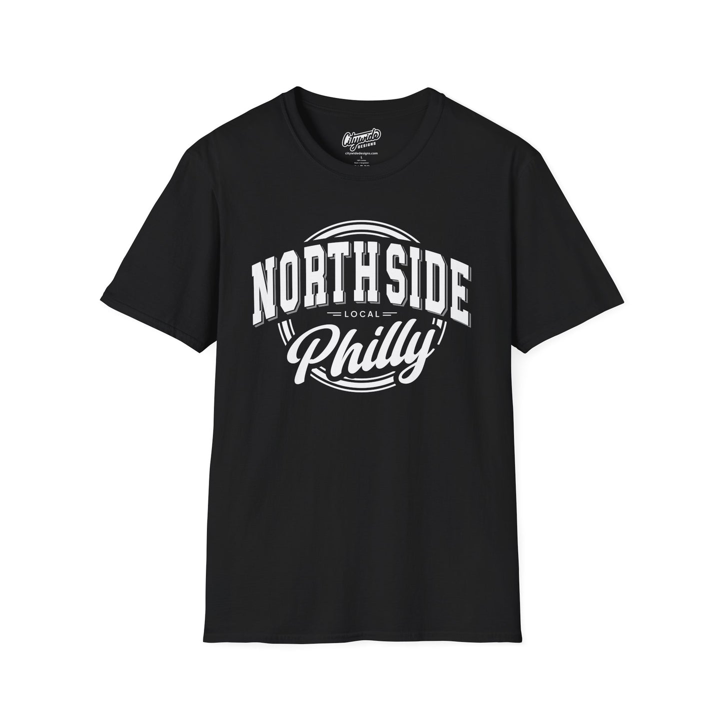 North Side Philly, Arched & Script Text, Philadelphia Graphic Tee