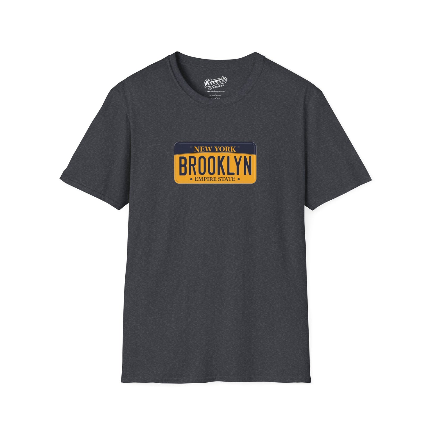 New York License Plate Graphic Tee with Brooklyn Text T-Shirt