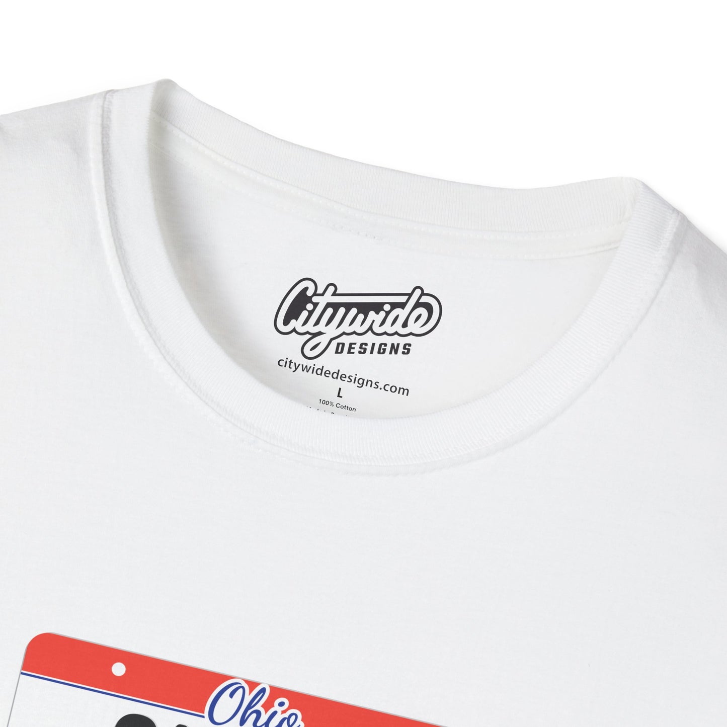 Ohio License Plate Graphic Tee with Sushi Text T-Shirt