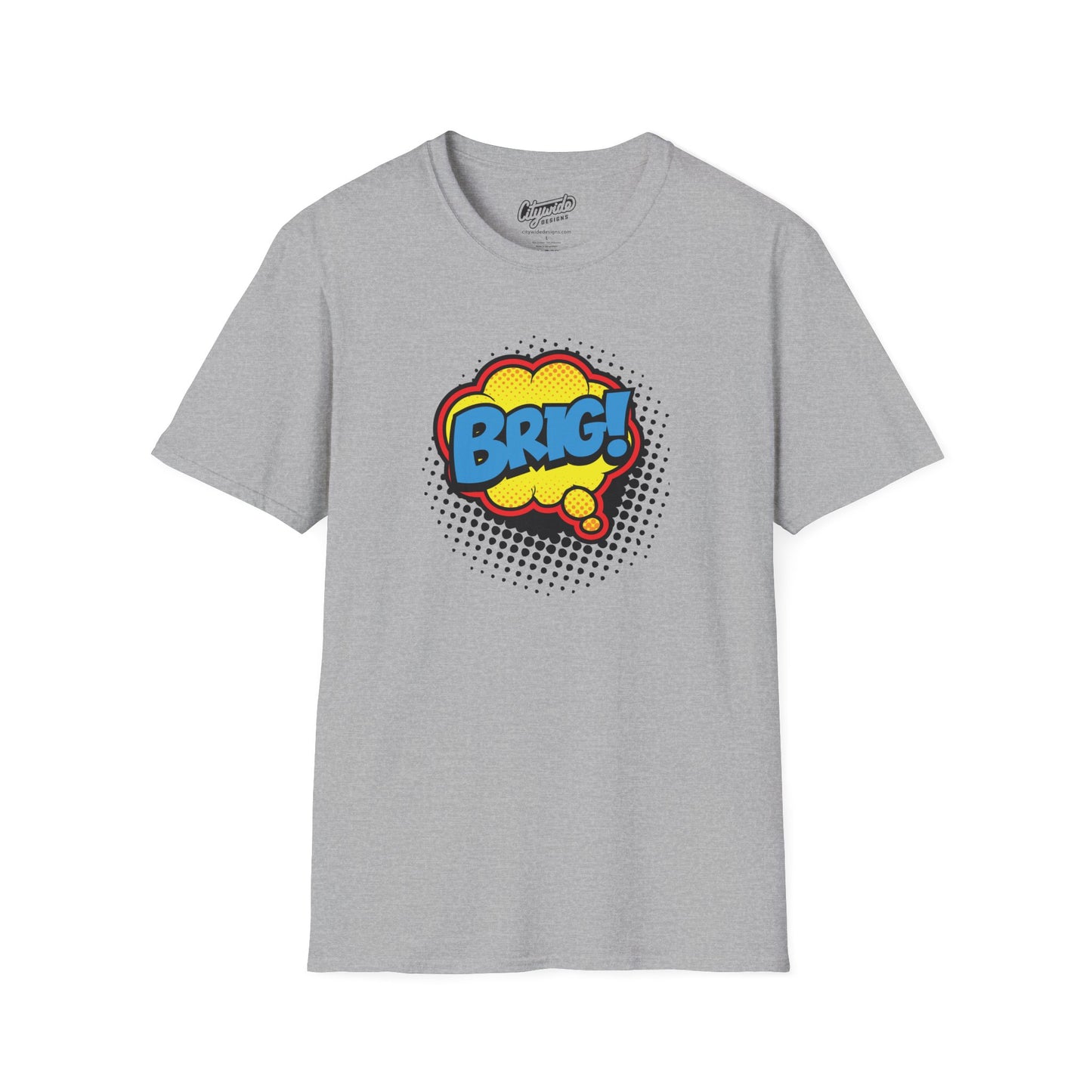 Brig in Pop Art Comic Word Bubble Graphic Tee with Halftone Dots