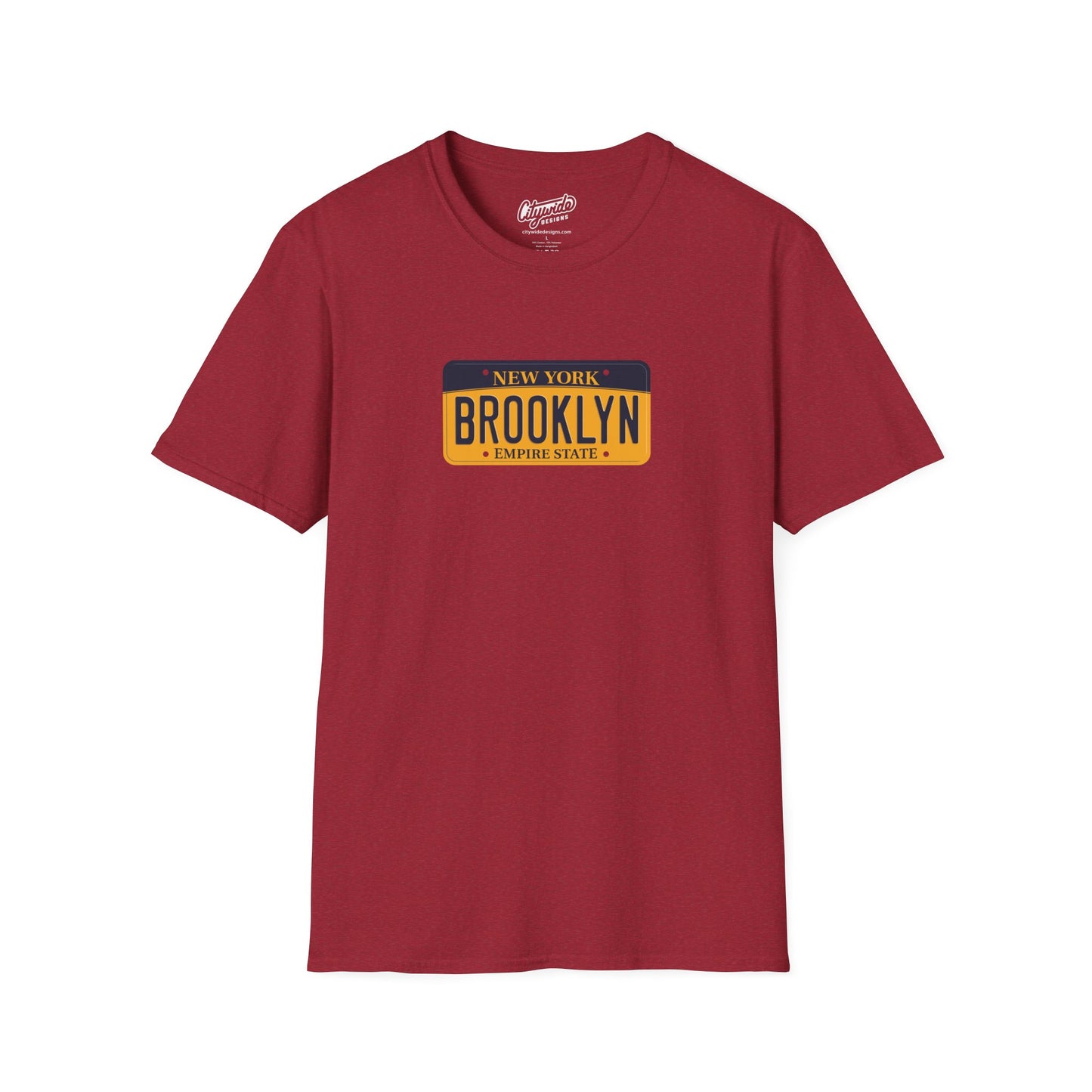 New York License Plate Graphic Tee with Brooklyn Text T-Shirt