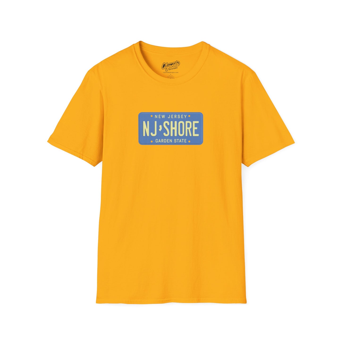 New Jersey Personalized License Plate Graphic Tee with NJ Shore Text