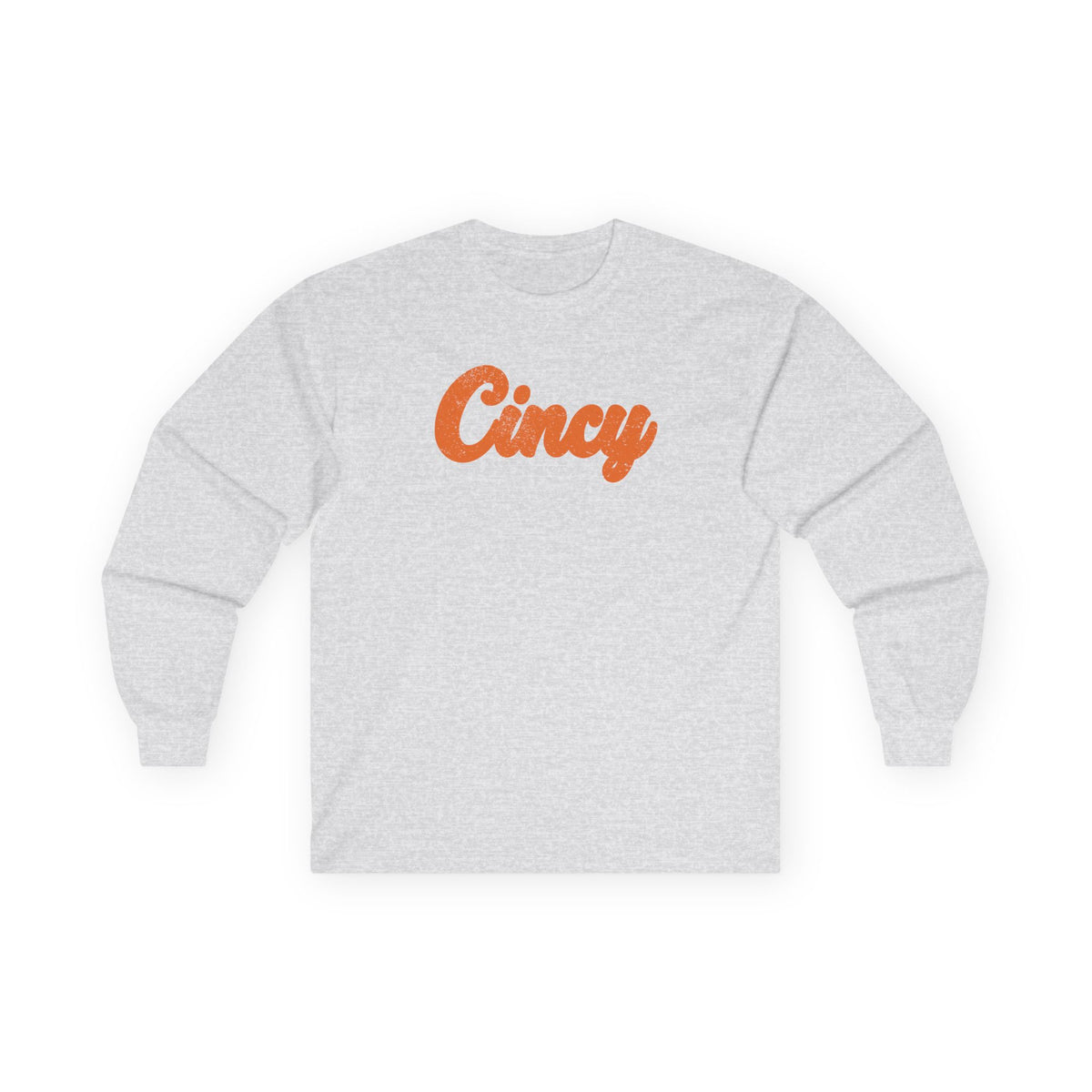 Cincy Script Long Sleeve Tee — Retro Cincinnati City Pride Shirt