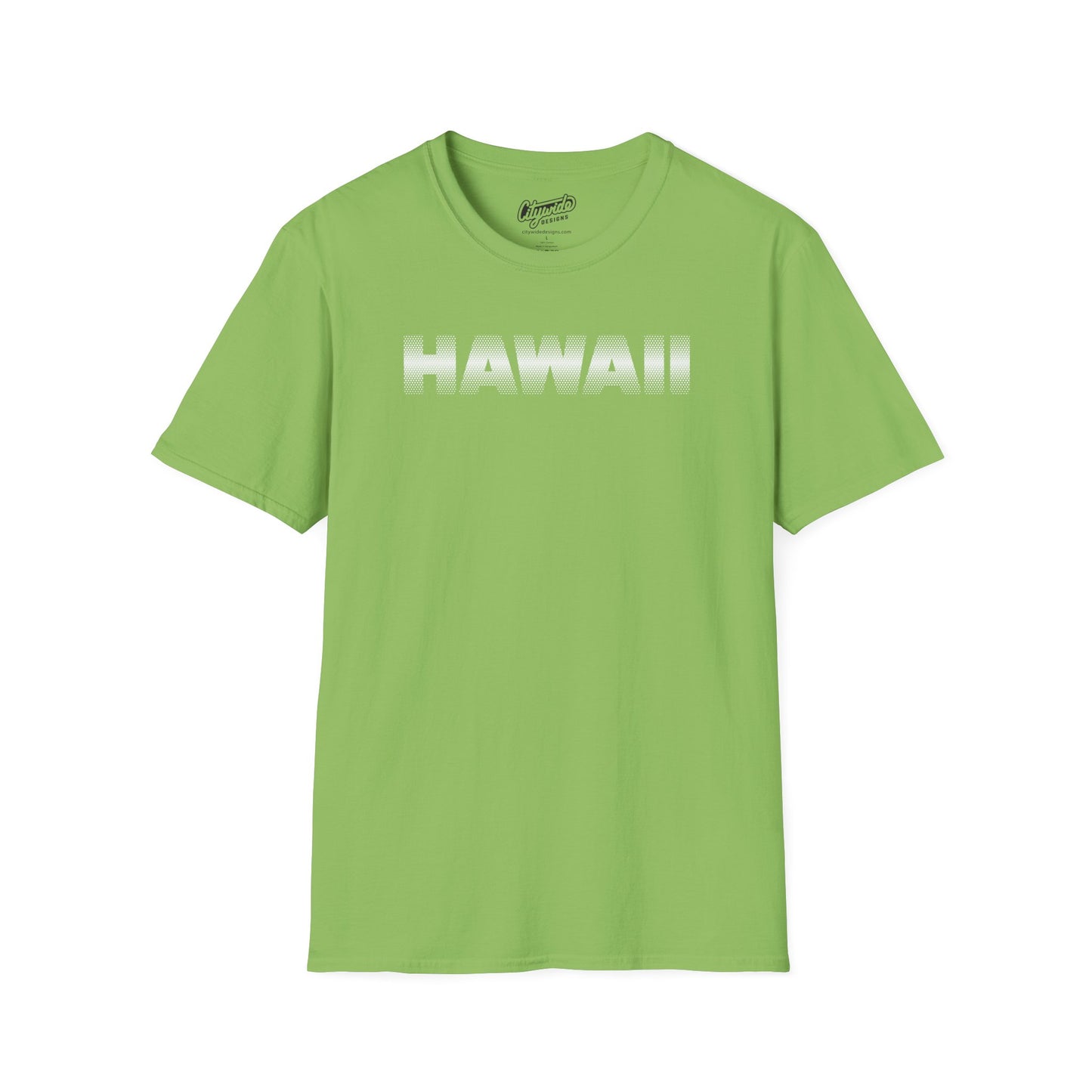 Hawaii Pop Art Graphic Tee, With Halftone Dots on Top and Bottom