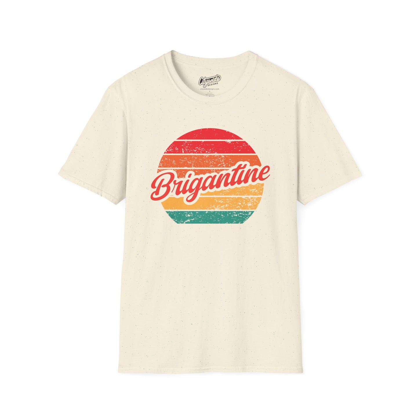 Brigantine, Colorful Retro Sunset Graphic T-Shirt