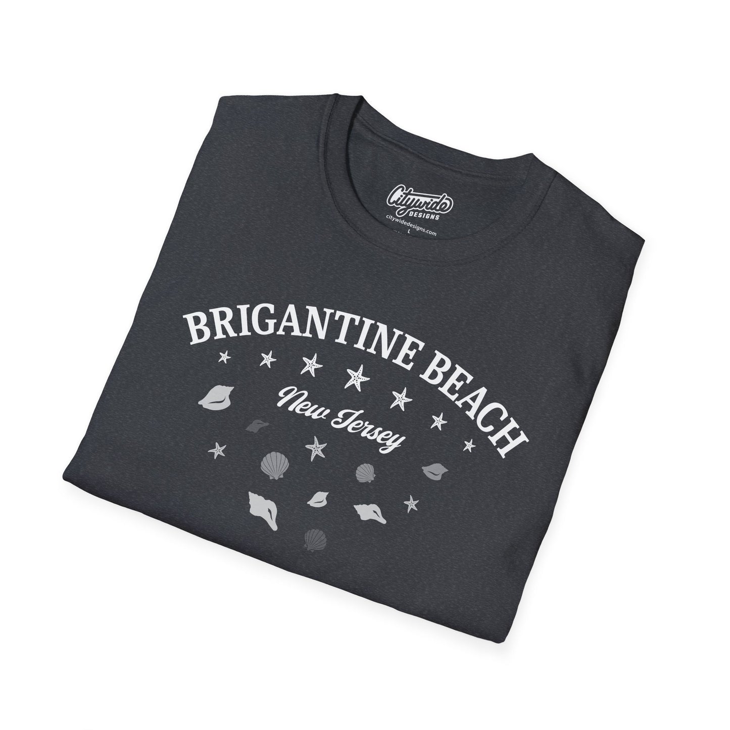 Brigantine Beach New Jersey Seashells And Stars T-Shirt