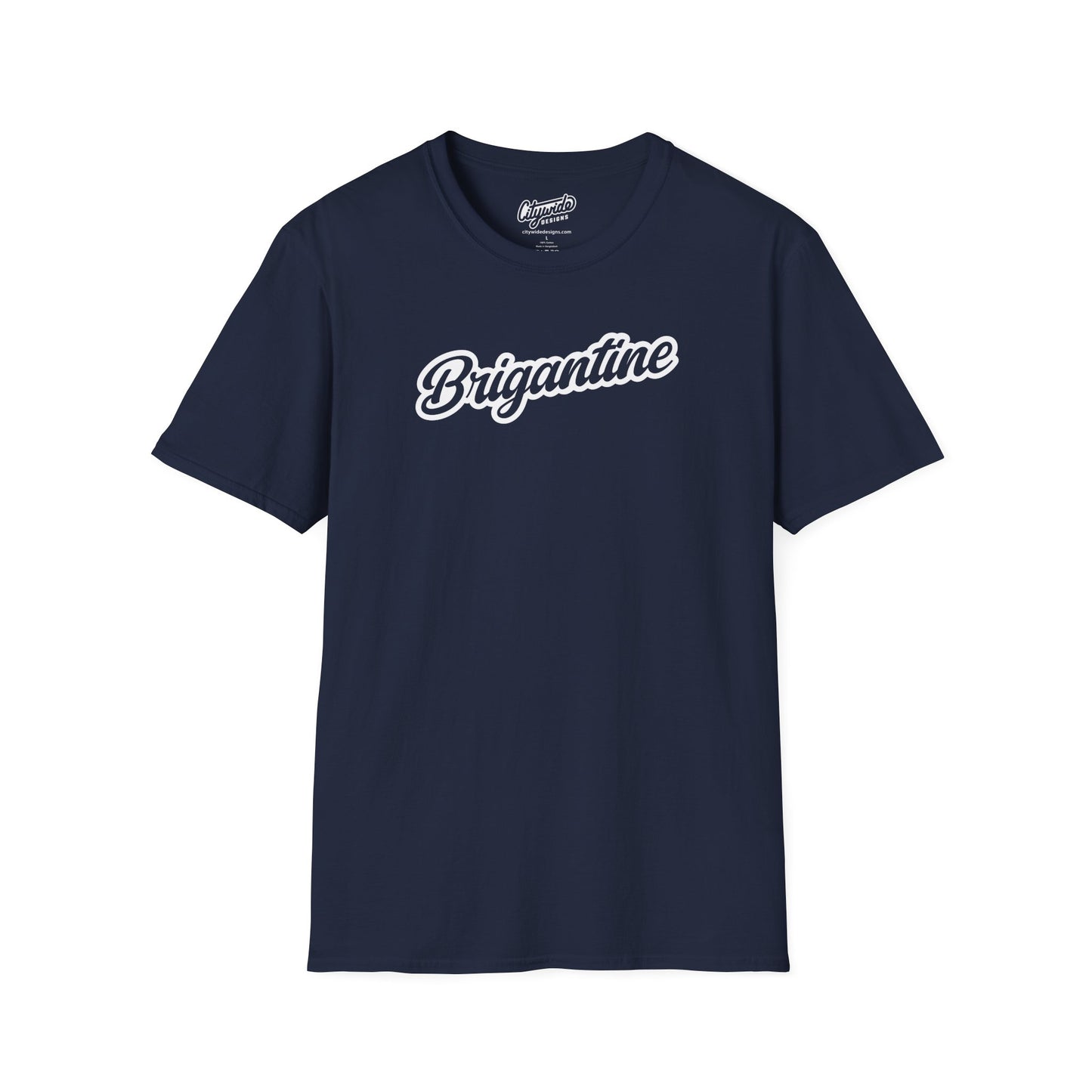 Brigantine NJ, Fancy Script Text Graphic T-Shirt