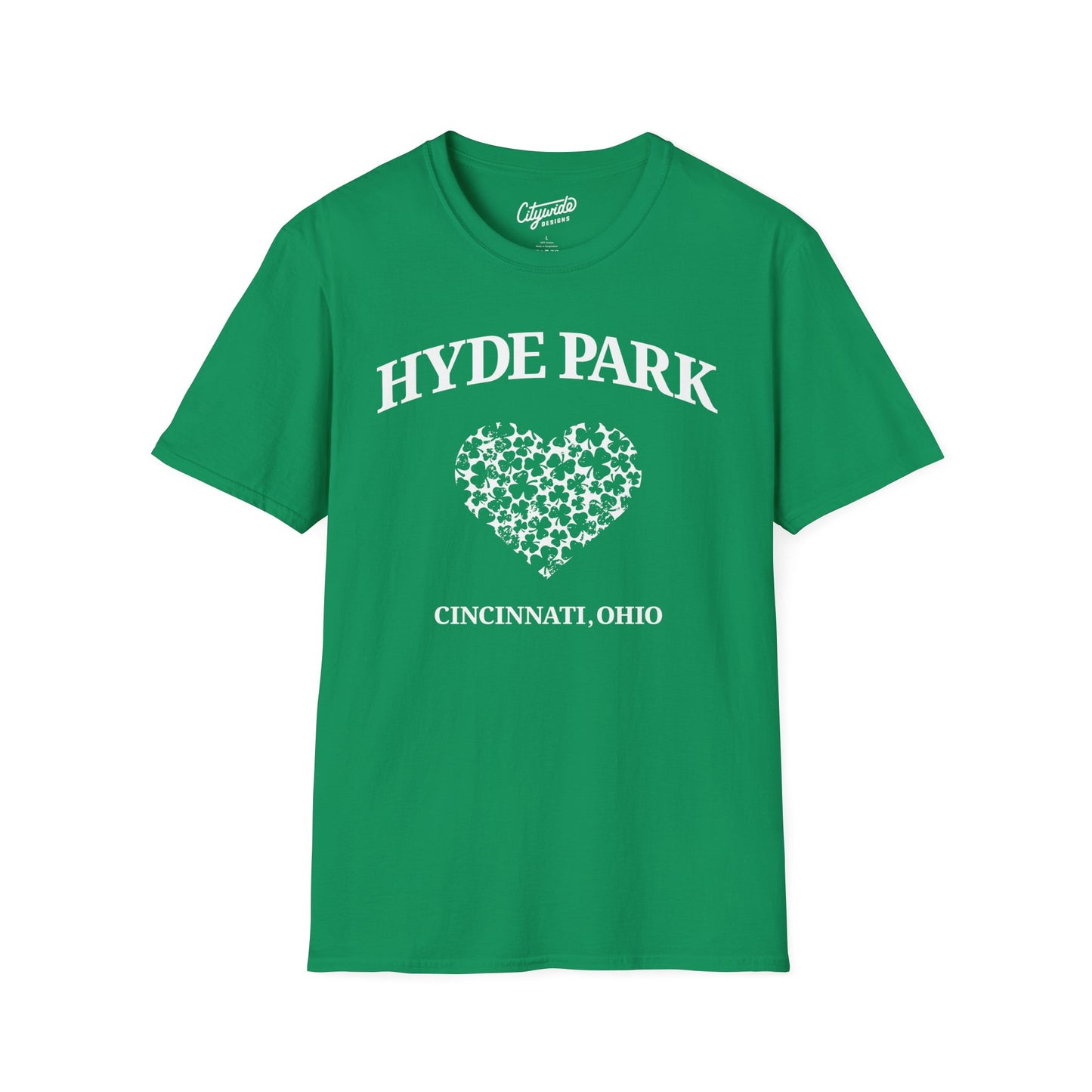 Hyde Park Cincinnati Heart of Shamrocks T-Shirt for St. Patricks Day
