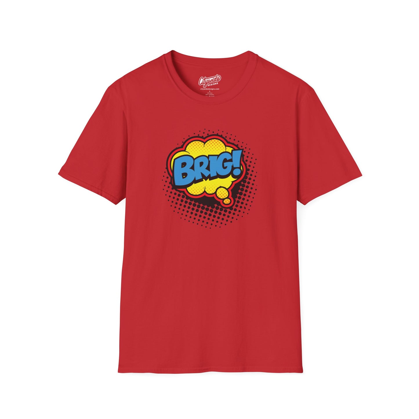 Brig in Pop Art Comic Word Bubble Graphic Tee with Halftone Dots