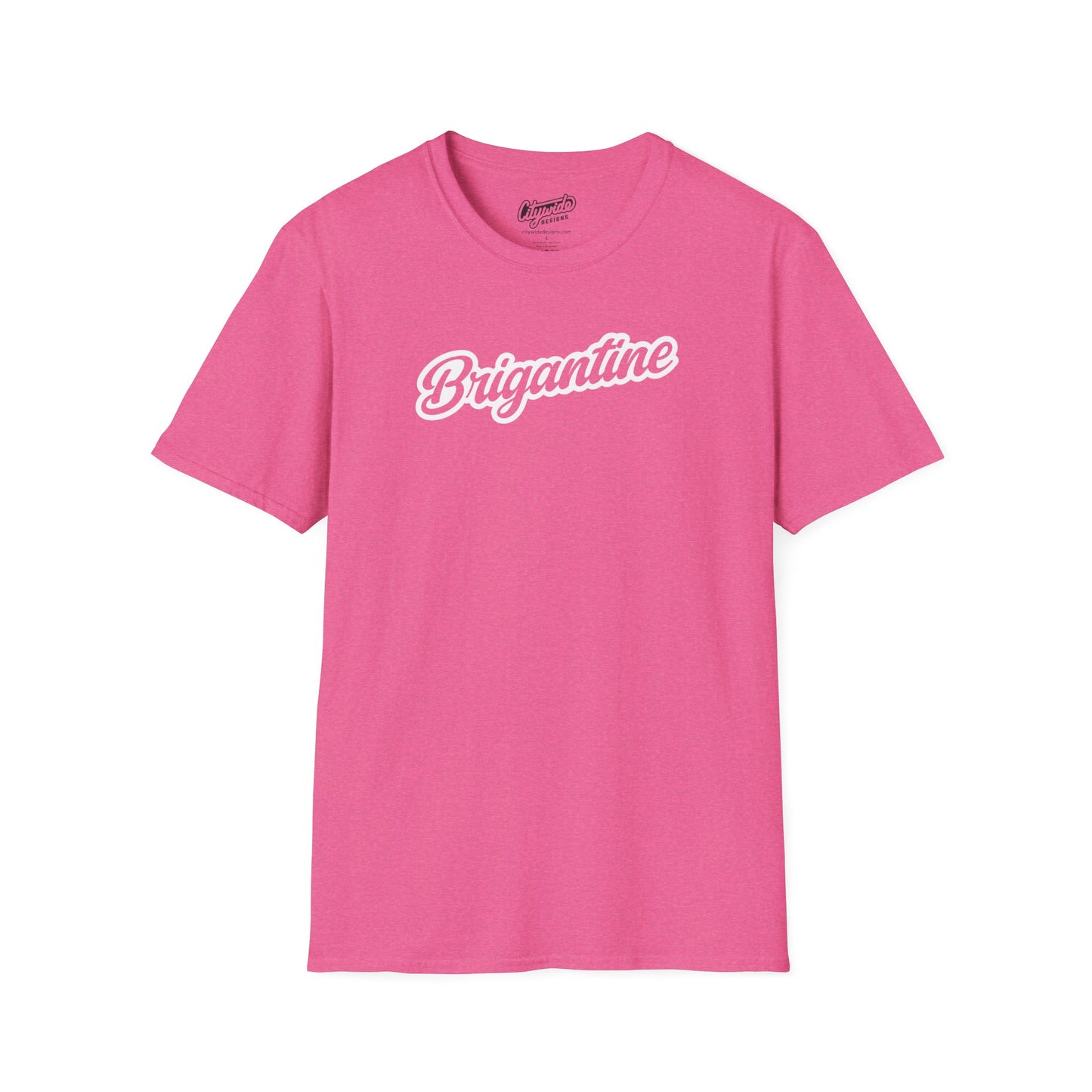 Brigantine NJ, Fancy Script Text Graphic T-Shirt