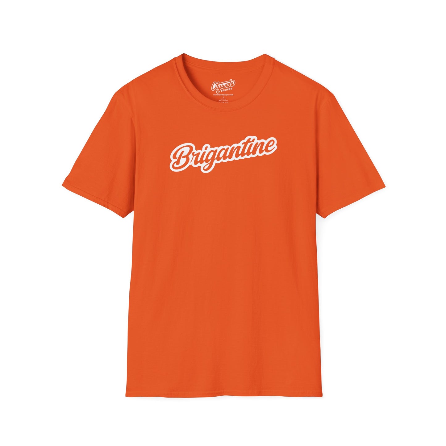 Brigantine NJ, Fancy Script Text Graphic T-Shirt