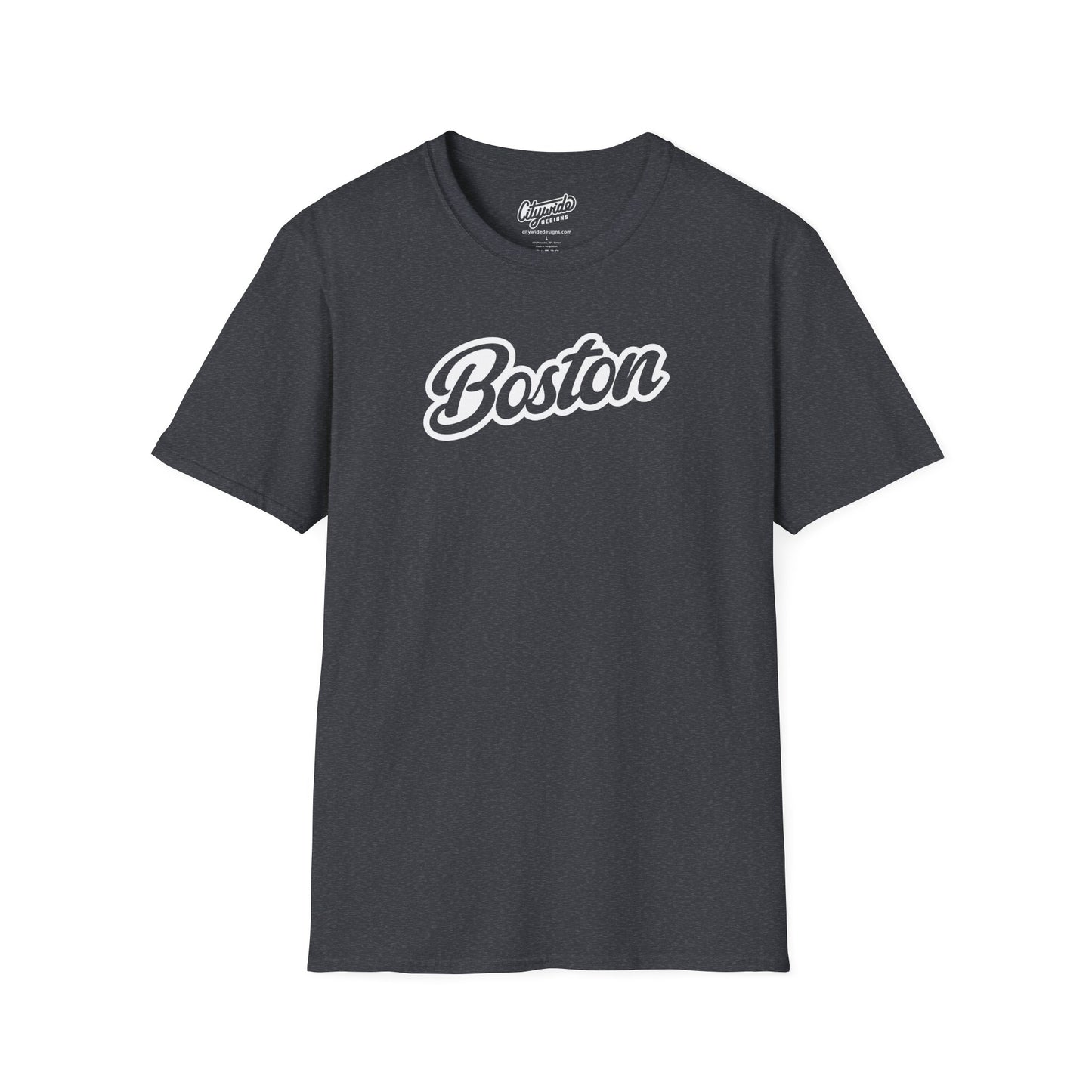 Boston, MA Classic Script Text Stylish T-Shirt