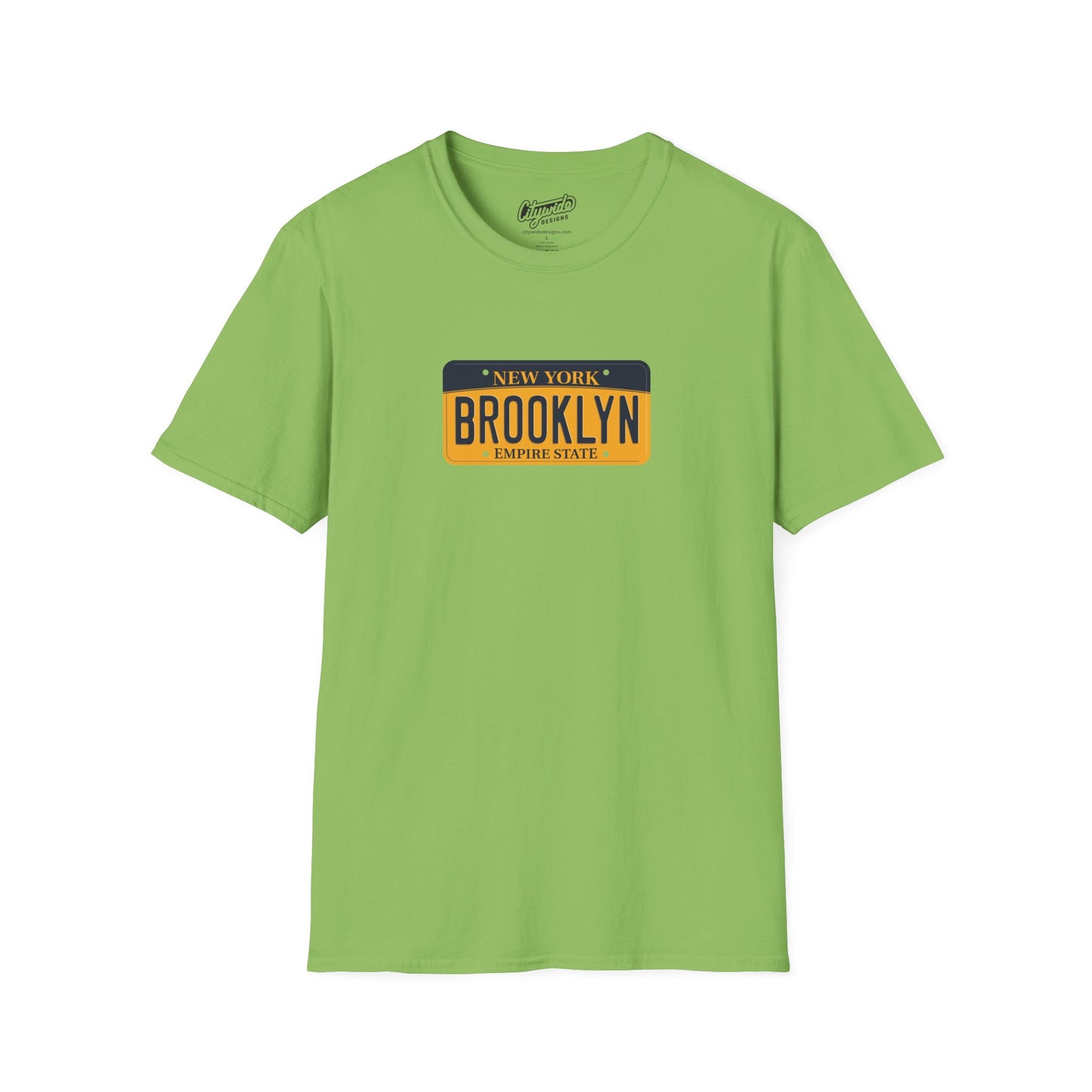New York License Plate Graphic Tee with Brooklyn Text T-Shirt
