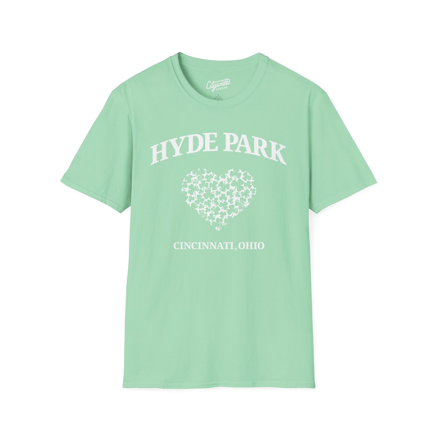 Hyde Park Cincinnati Heart of Shamrocks T-Shirt for St. Patricks Day