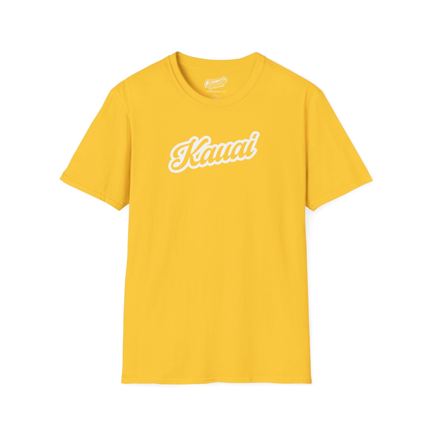 Kauai, HI Classic Script Text Stylish T-Shirt