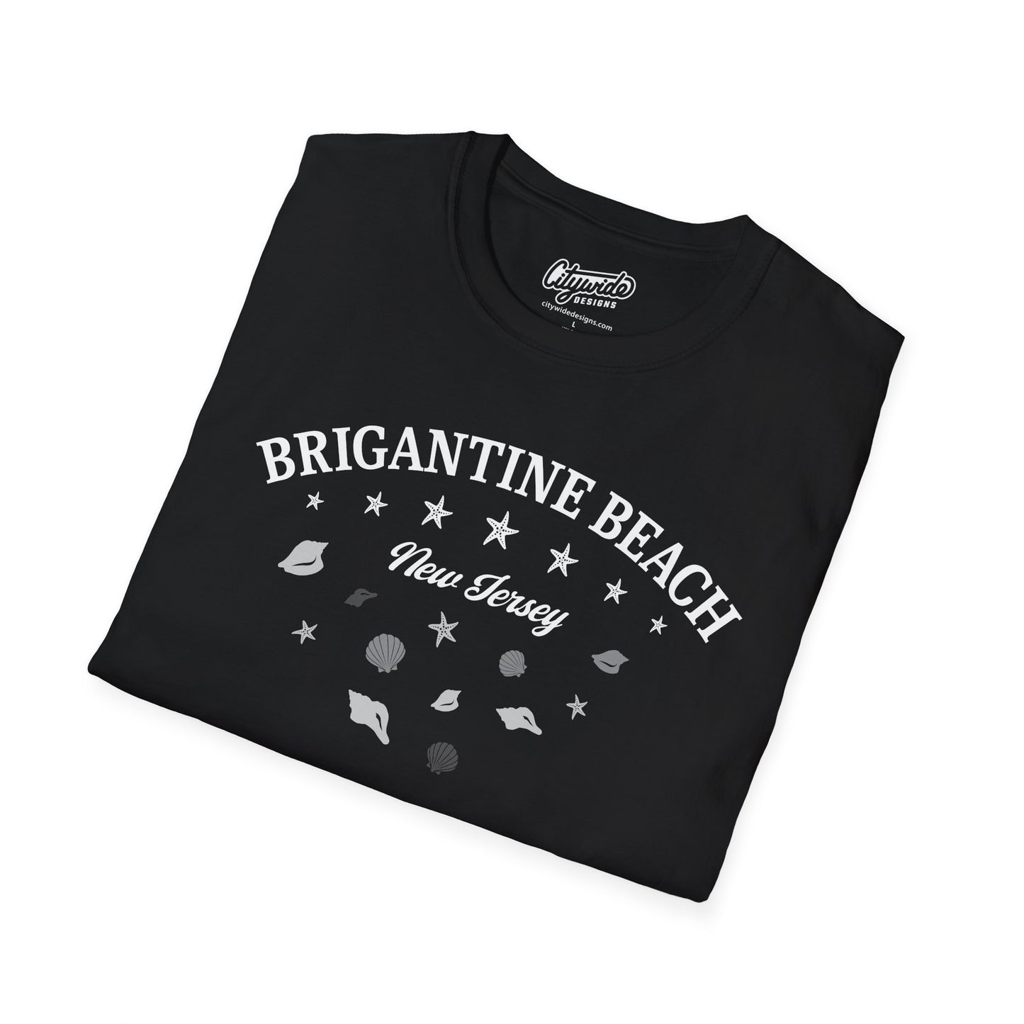 Brigantine Beach New Jersey Seashells And Stars T-Shirt