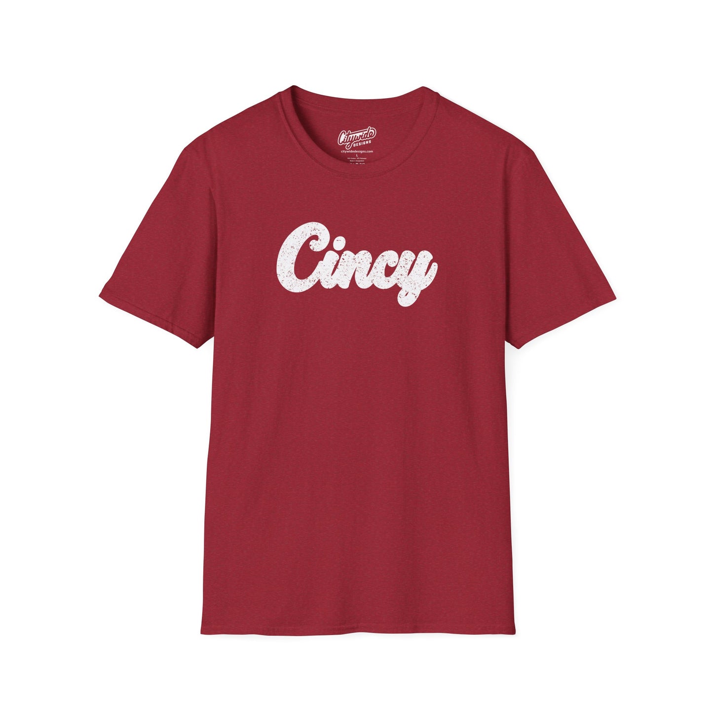 Cincy Grunge Look T-shirt - Retro, Weathered Look