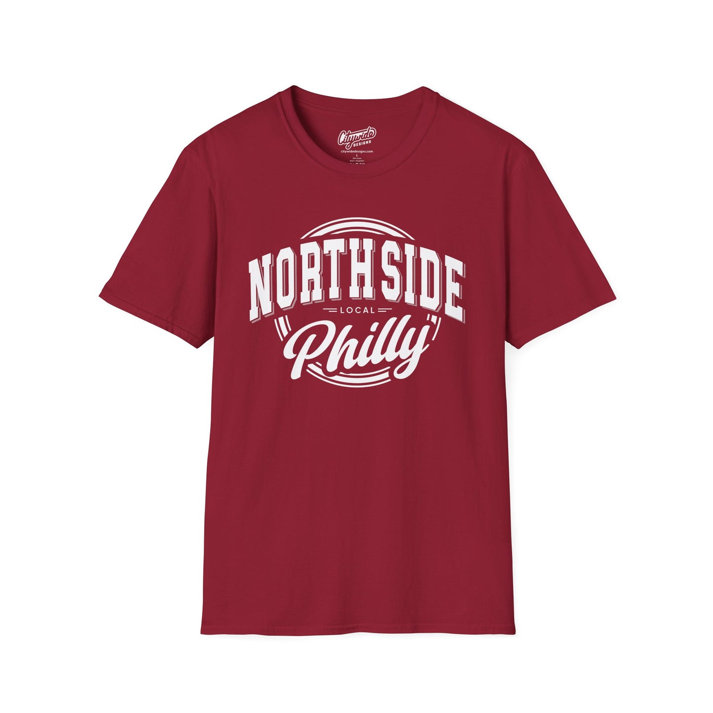 North Side Philly, Arched & Script Text, Philadelphia Graphic Tee