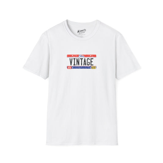 Ohio Personalized License Plate Graphic Tee with Vintage Text