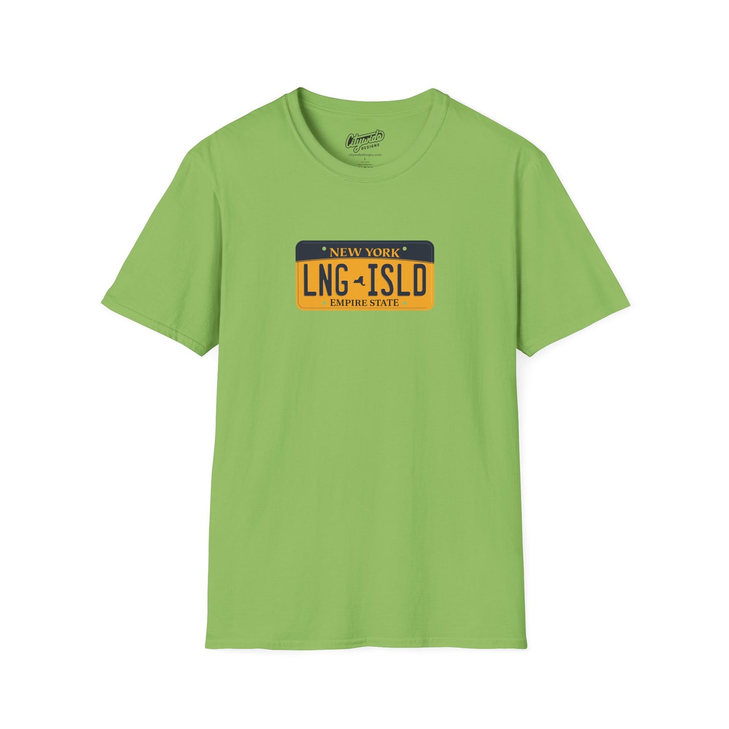 New York License Plate Graphic Tee with Lng Isld Text T-Shirt