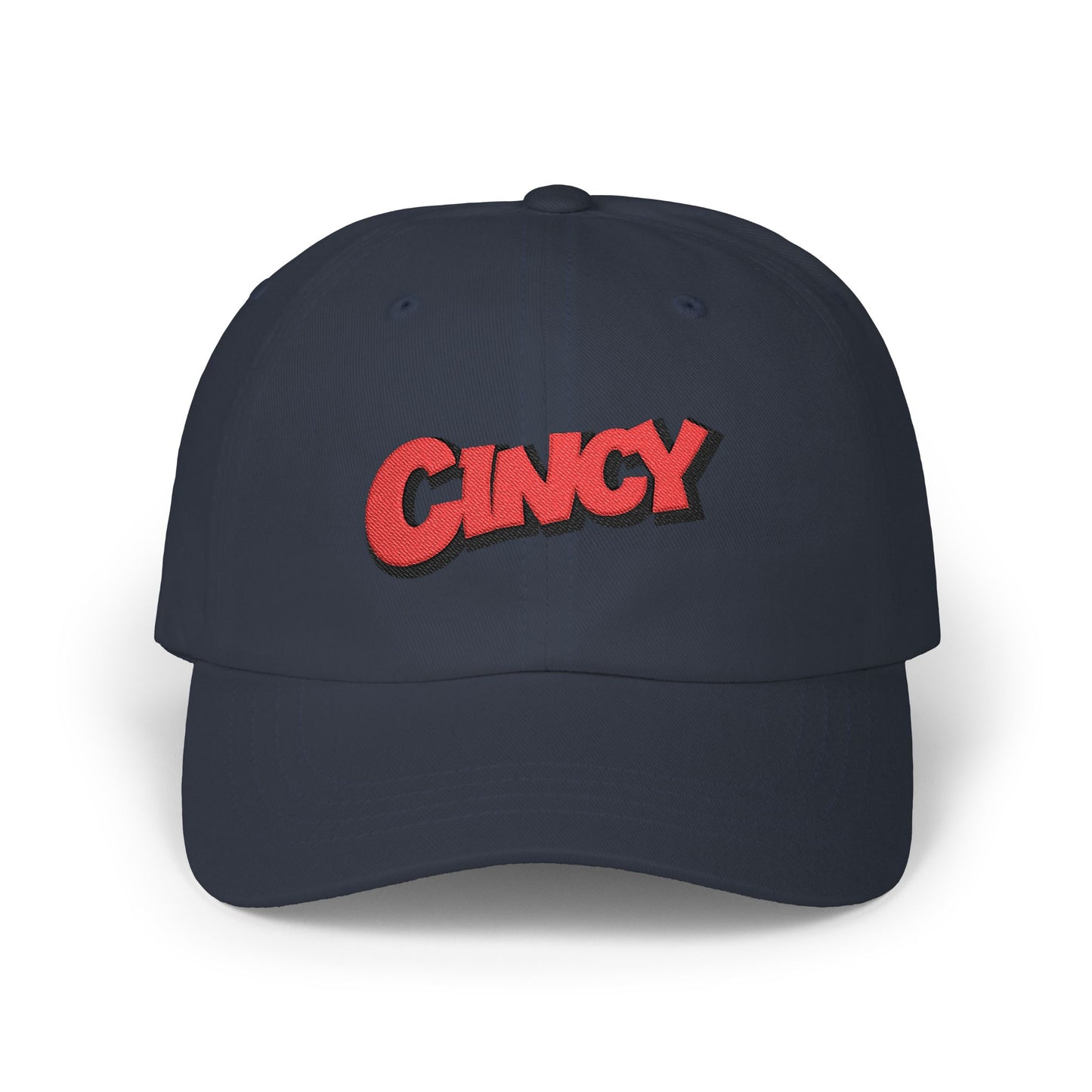 Cincy Jungle Pop Cap – Embroidered Script Baseball Hat (Cincinnati Fan)