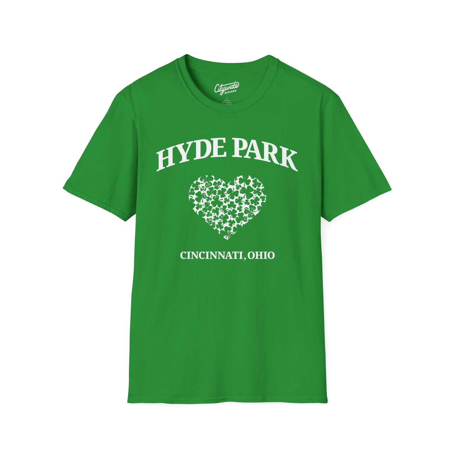 Hyde Park Cincinnati Heart of Shamrocks T-Shirt for St. Patricks Day