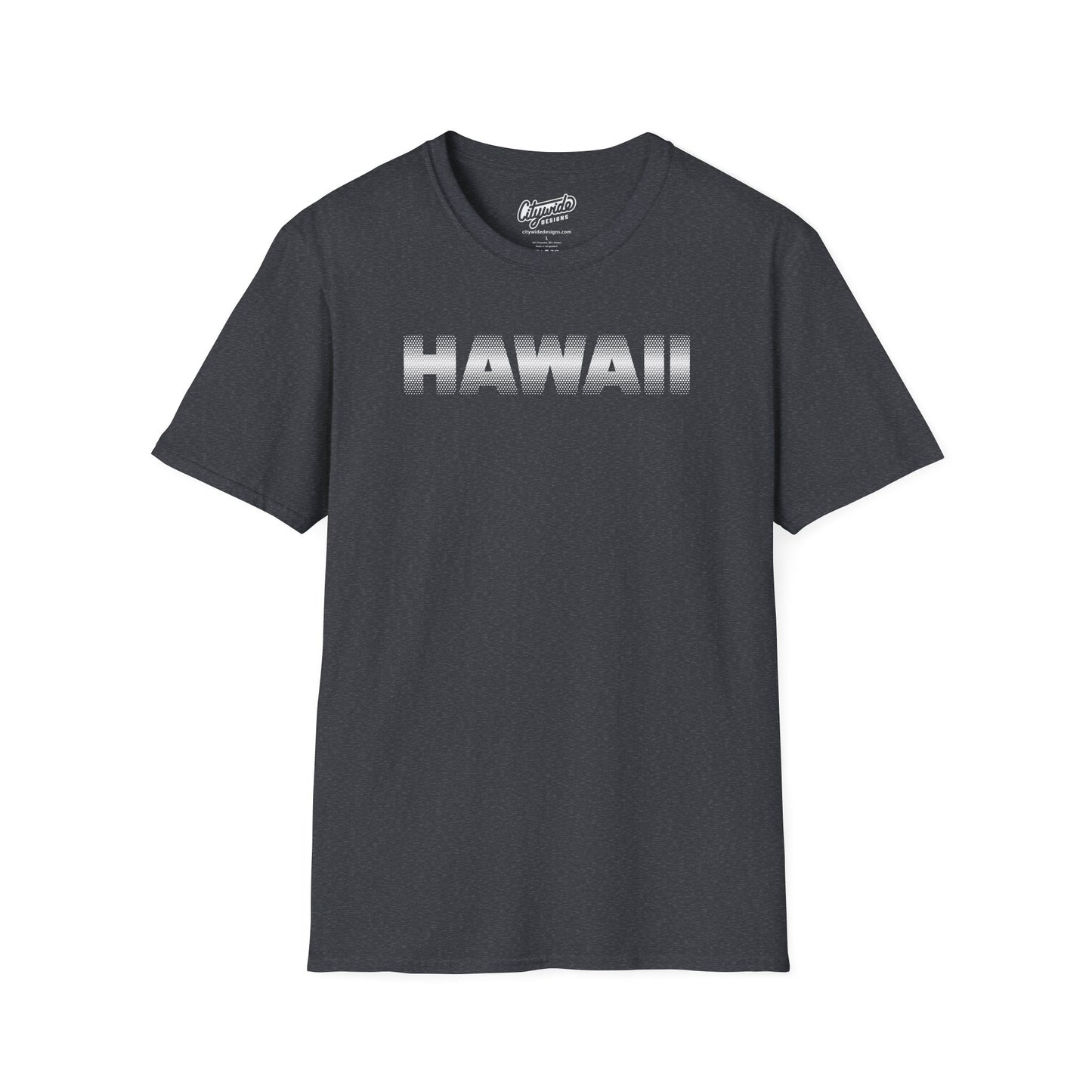 Hawaii Pop Art Graphic Tee, With Halftone Dots on Top and Bottom
