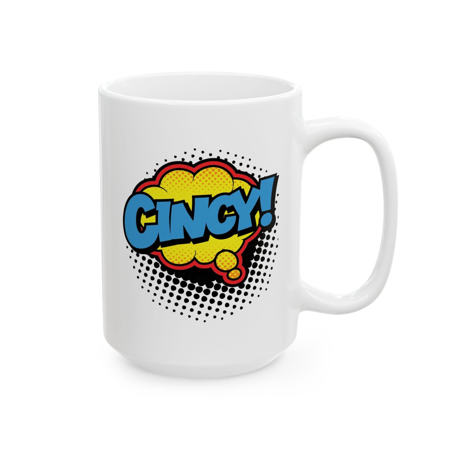 Cincy Comic Pop Art Ceramic Mug – Retro Coffee Cup (11oz, 15oz)