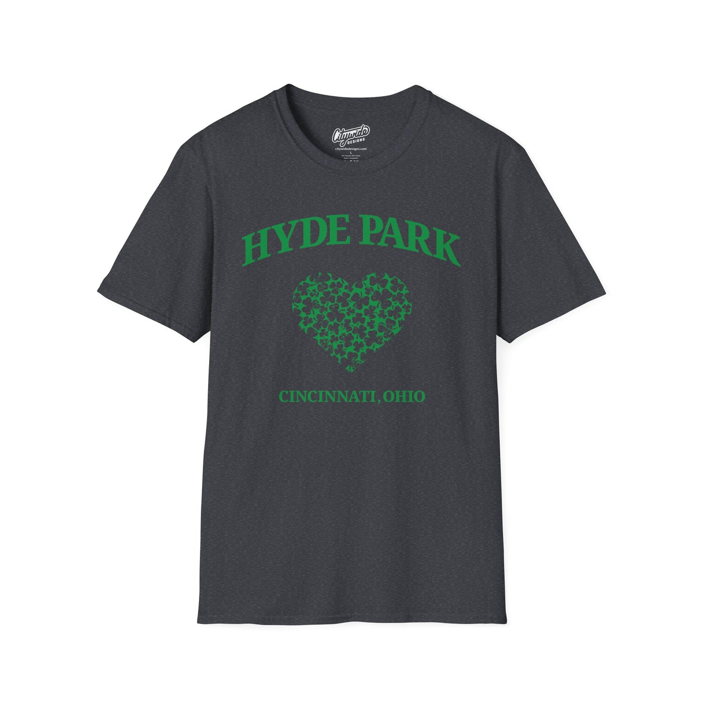 Hyde Park Neighborhood Pride Heart of Shamrocks T-Shirt