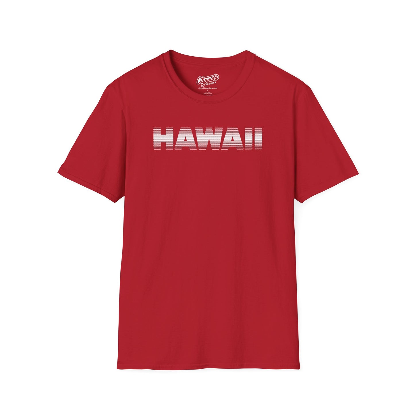 Hawaii Pop Art Graphic Tee, With Halftone Dots on Top and Bottom