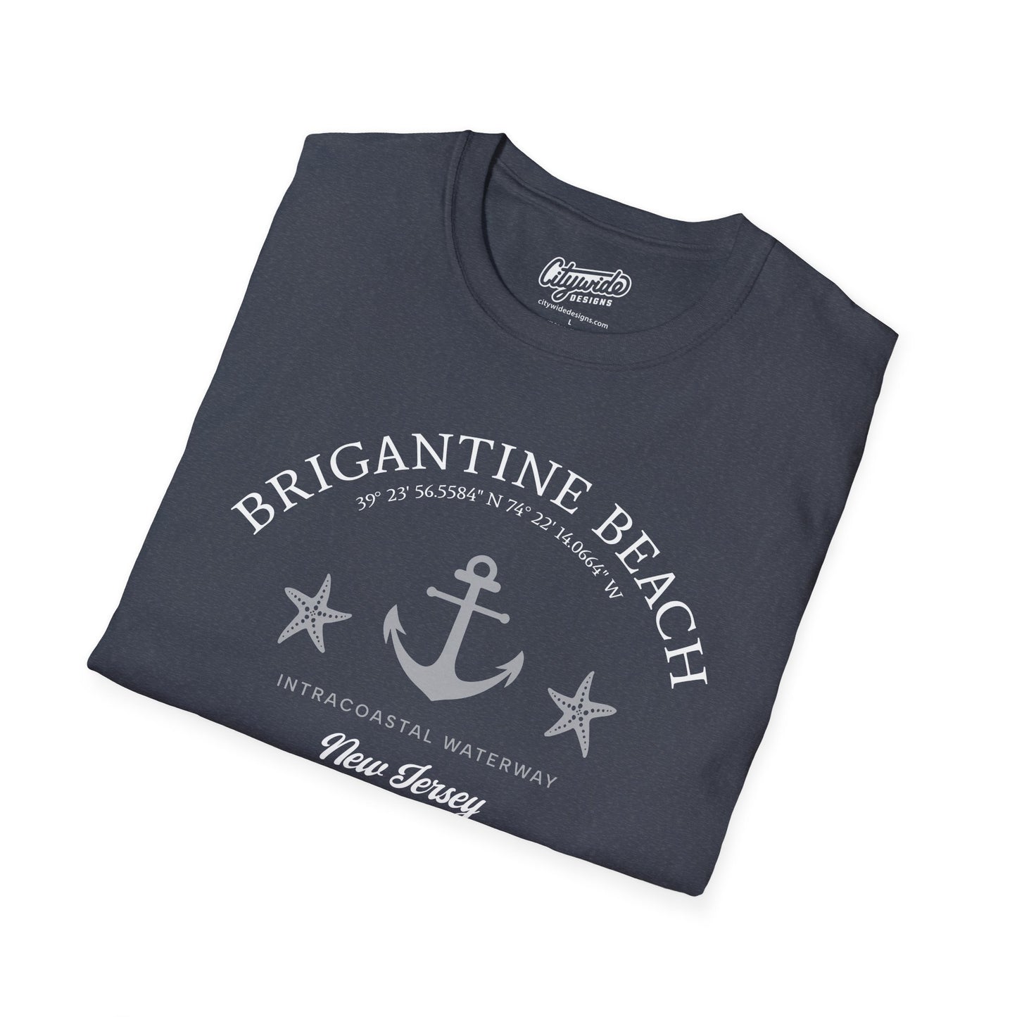 Brigantine Island, New Jersey Starfish and Anchor T-Shirt