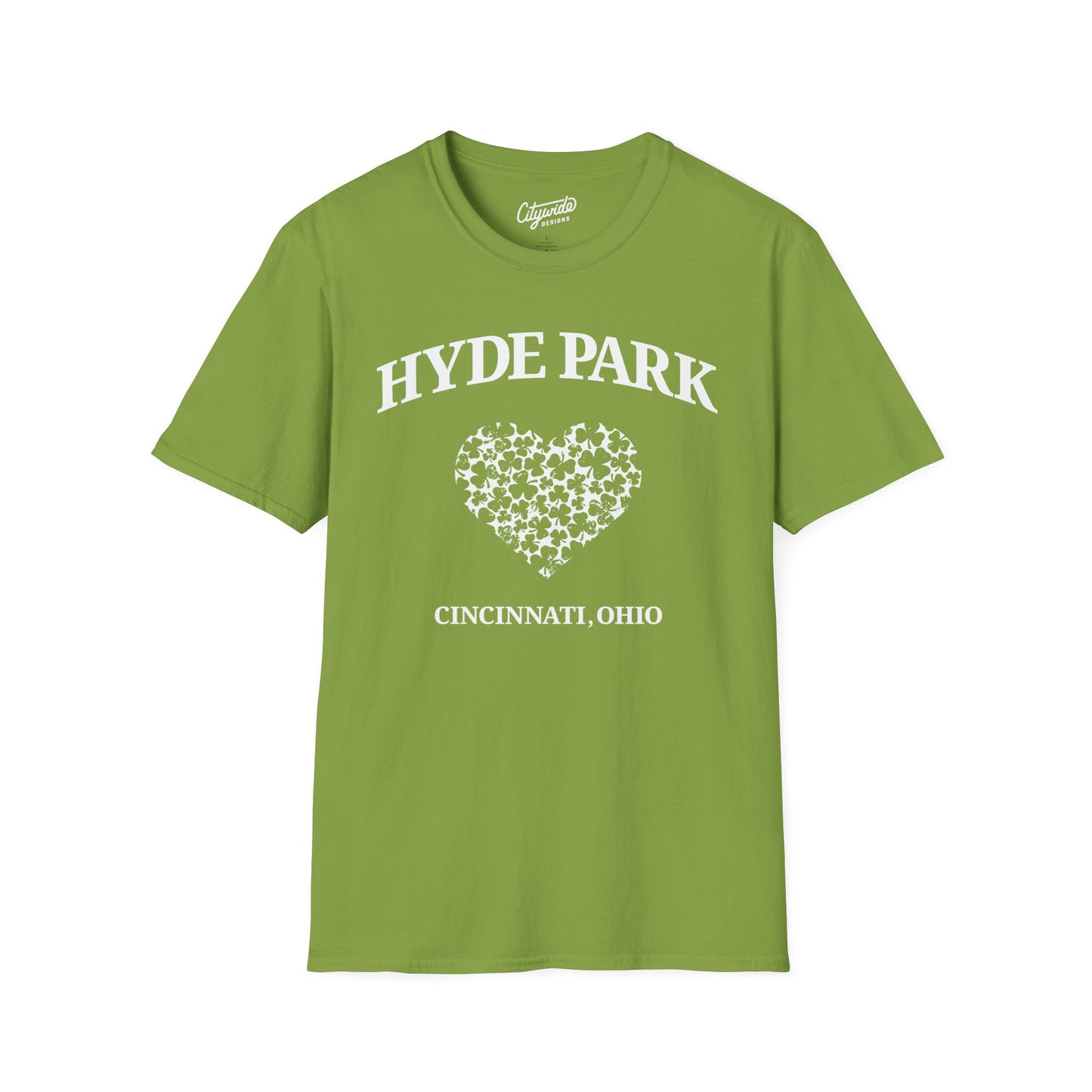 Hyde Park Cincinnati Heart of Shamrocks T-Shirt for St. Patricks Day