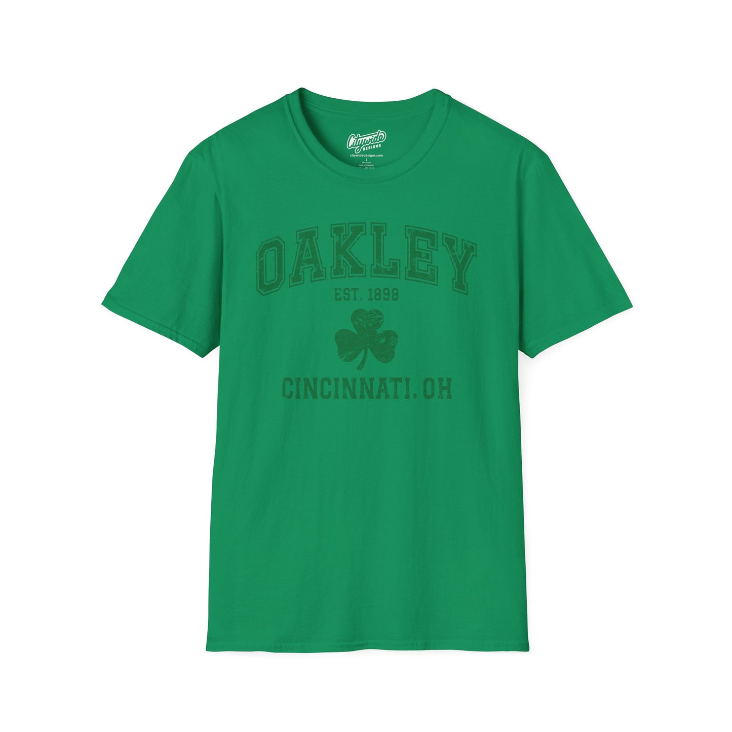 Show love for Oakley Cincinnati with St Patricks Day, Shamrock T-Shirt