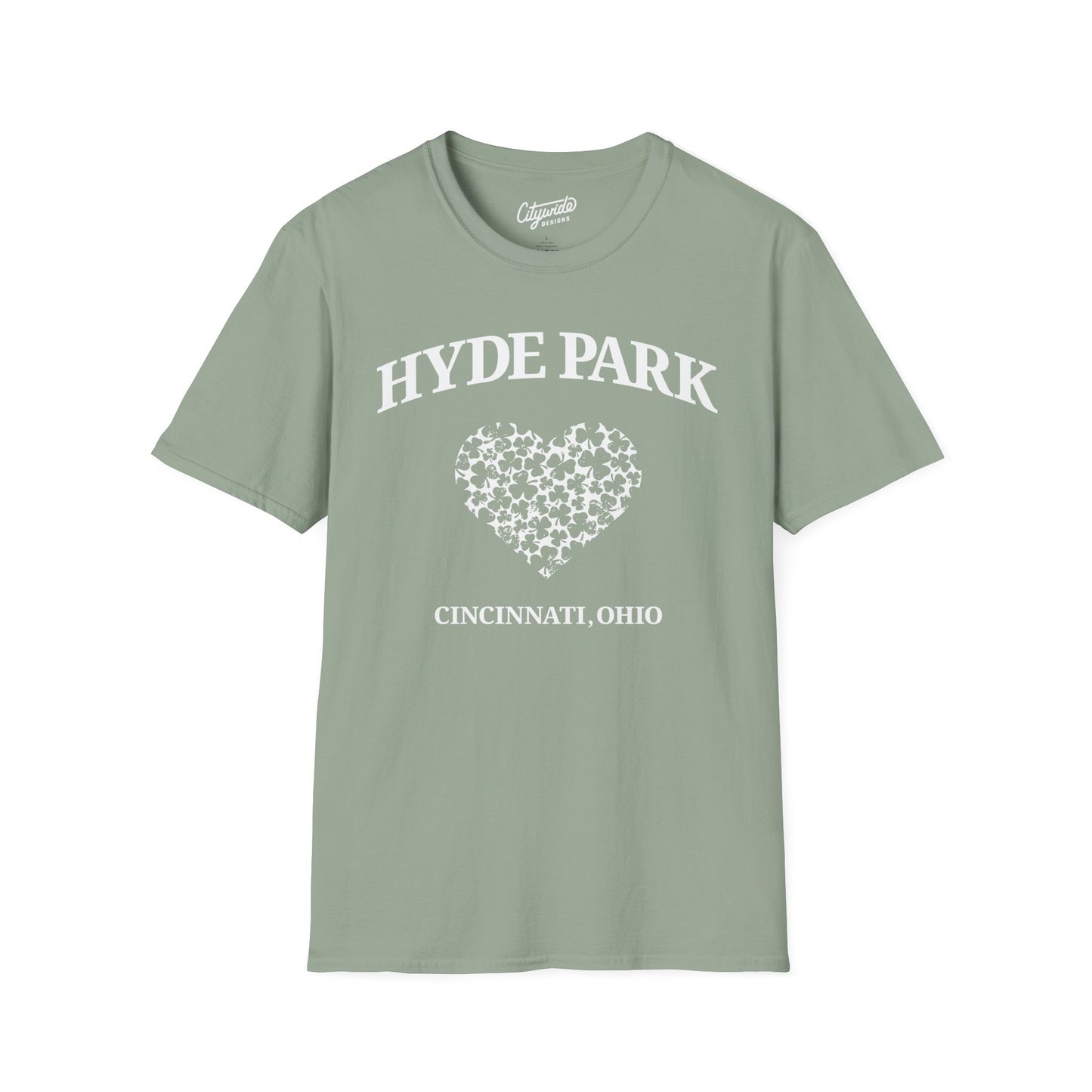 Hyde Park Cincinnati Heart of Shamrocks T-Shirt for St. Patricks Day