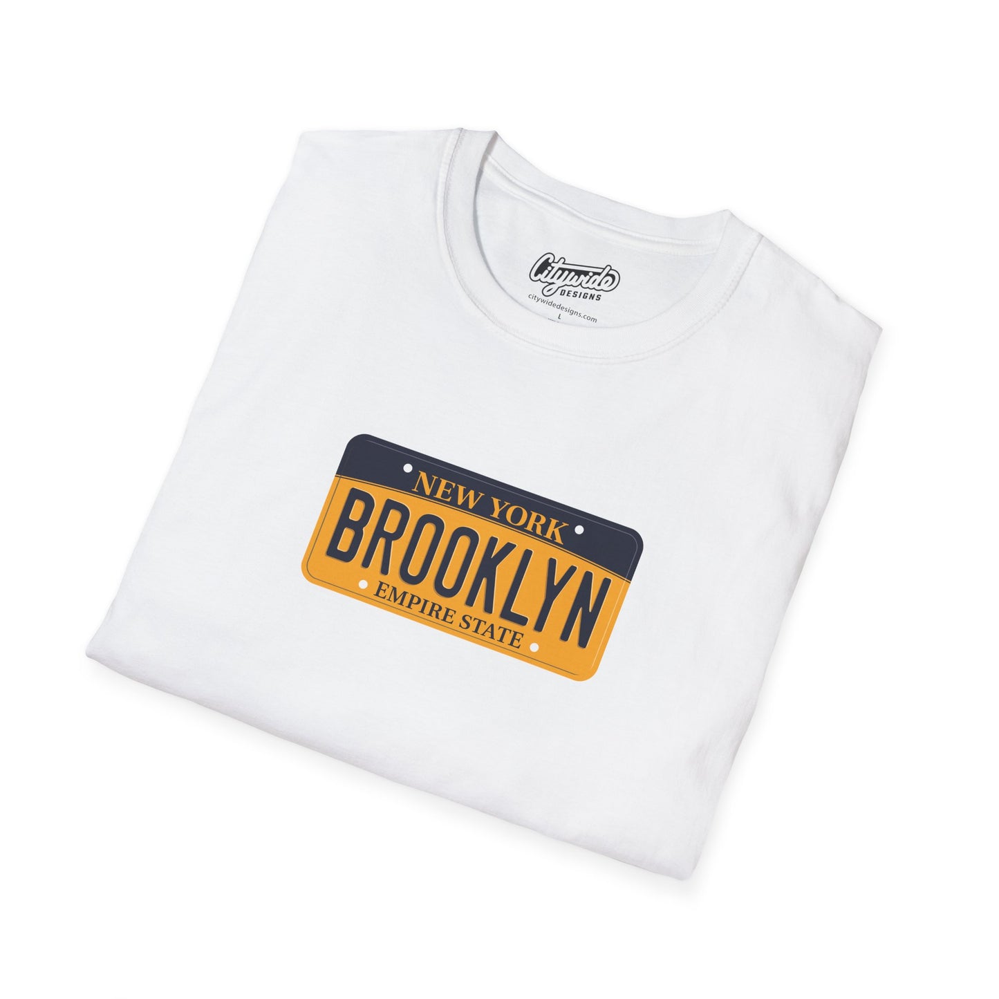 New York License Plate Graphic Tee with Brooklyn Text T-Shirt