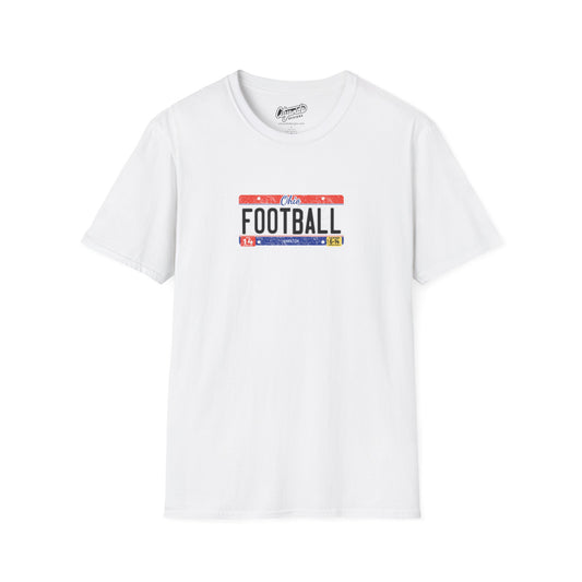 Ohio License Plate Graphic Tee with Football Text T-Shirt