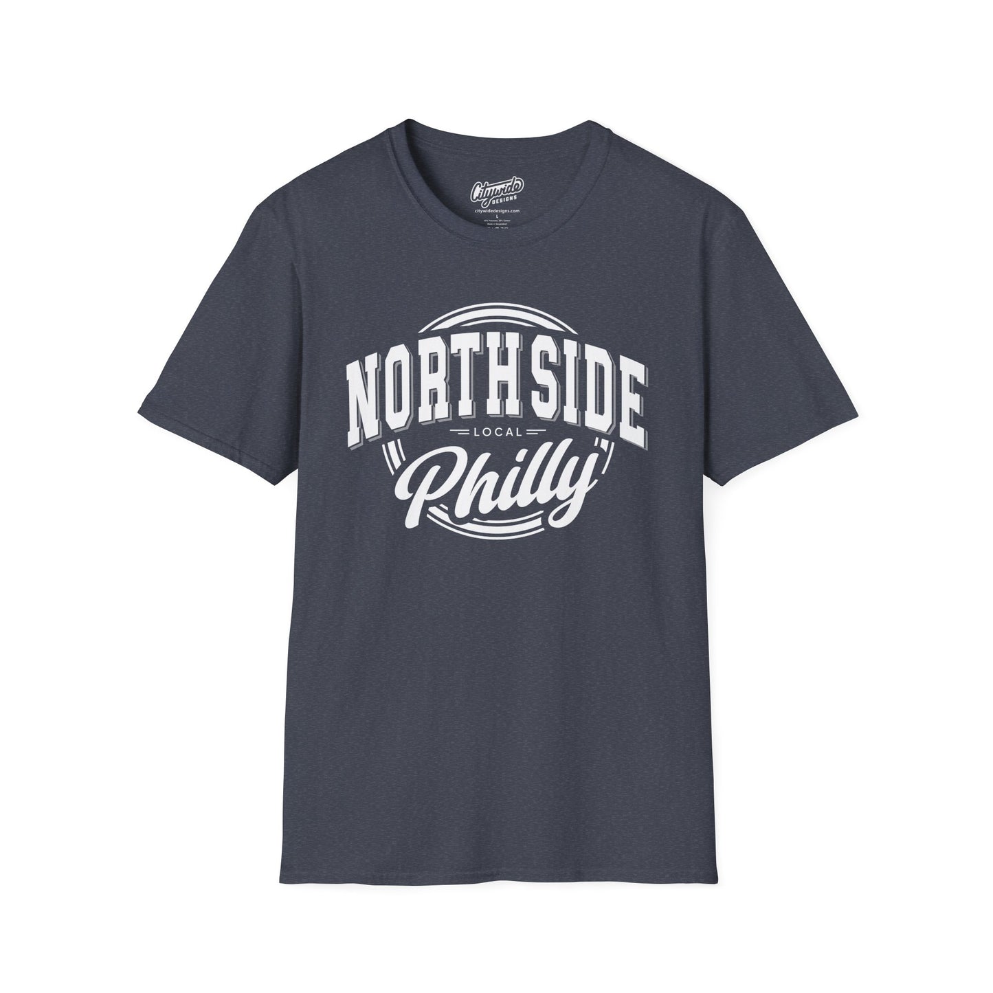 North Side Philly, Arched & Script Text, Philadelphia Graphic Tee