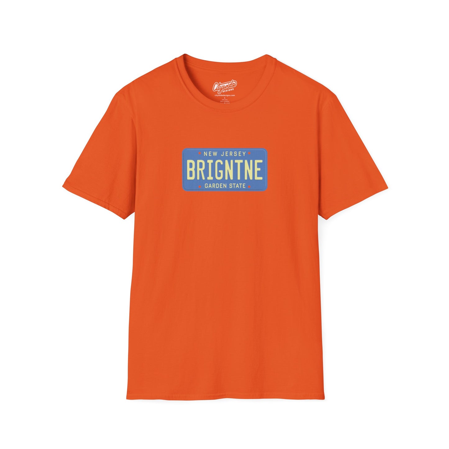 New Jersey Personalized License Plate Graphic Tee with Brigantine Text