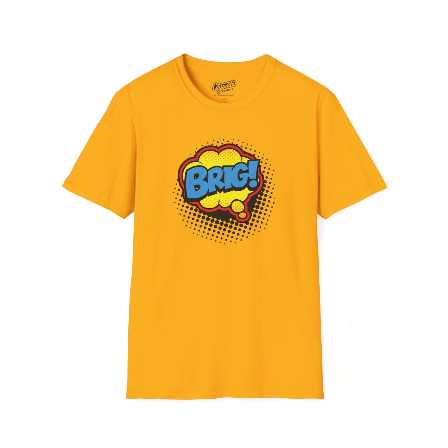 Brig in Pop Art Comic Word Bubble Graphic Tee with Halftone Dots